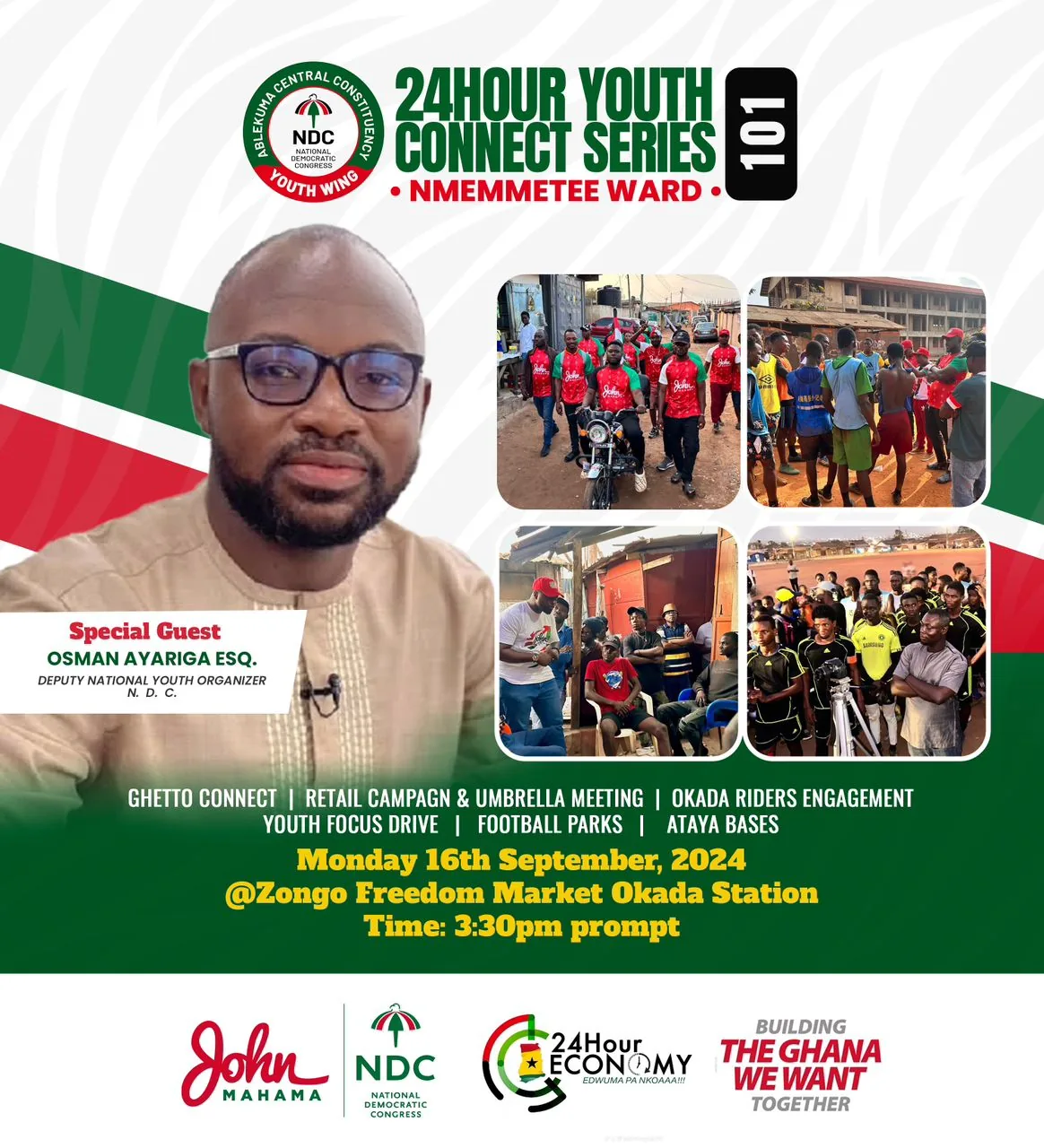 Flyer: 24-Hour Youth Connect Series 101, Nmemmetee Ward, 16 September 2024