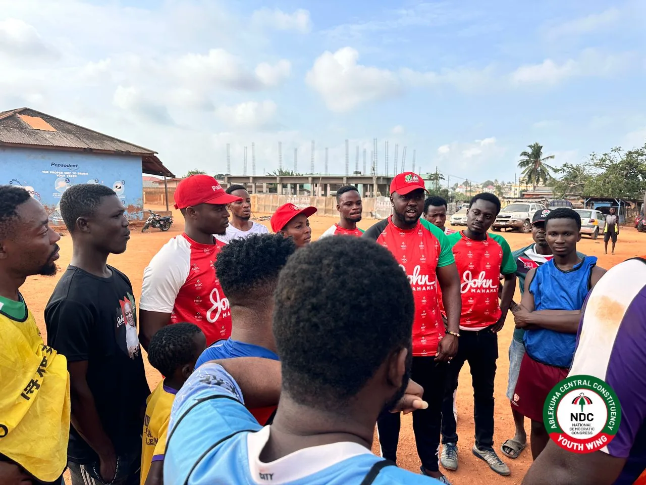 Young people at a football park during youth outreach